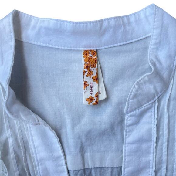 Maeve Anthropologie White Lace Top Mustard Yellow Skirt Dress – Size 2 - Picture 4 of 12